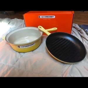 LE CREUSET GRIDDLE PAN AND POT 3.75qt
